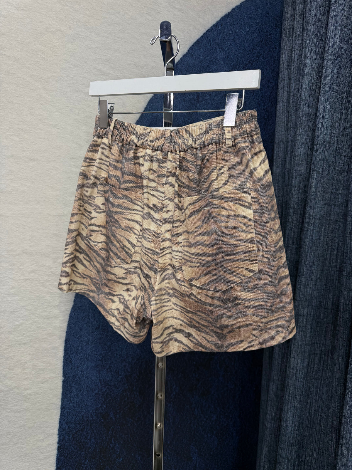 Tiger Printed Denim Skort