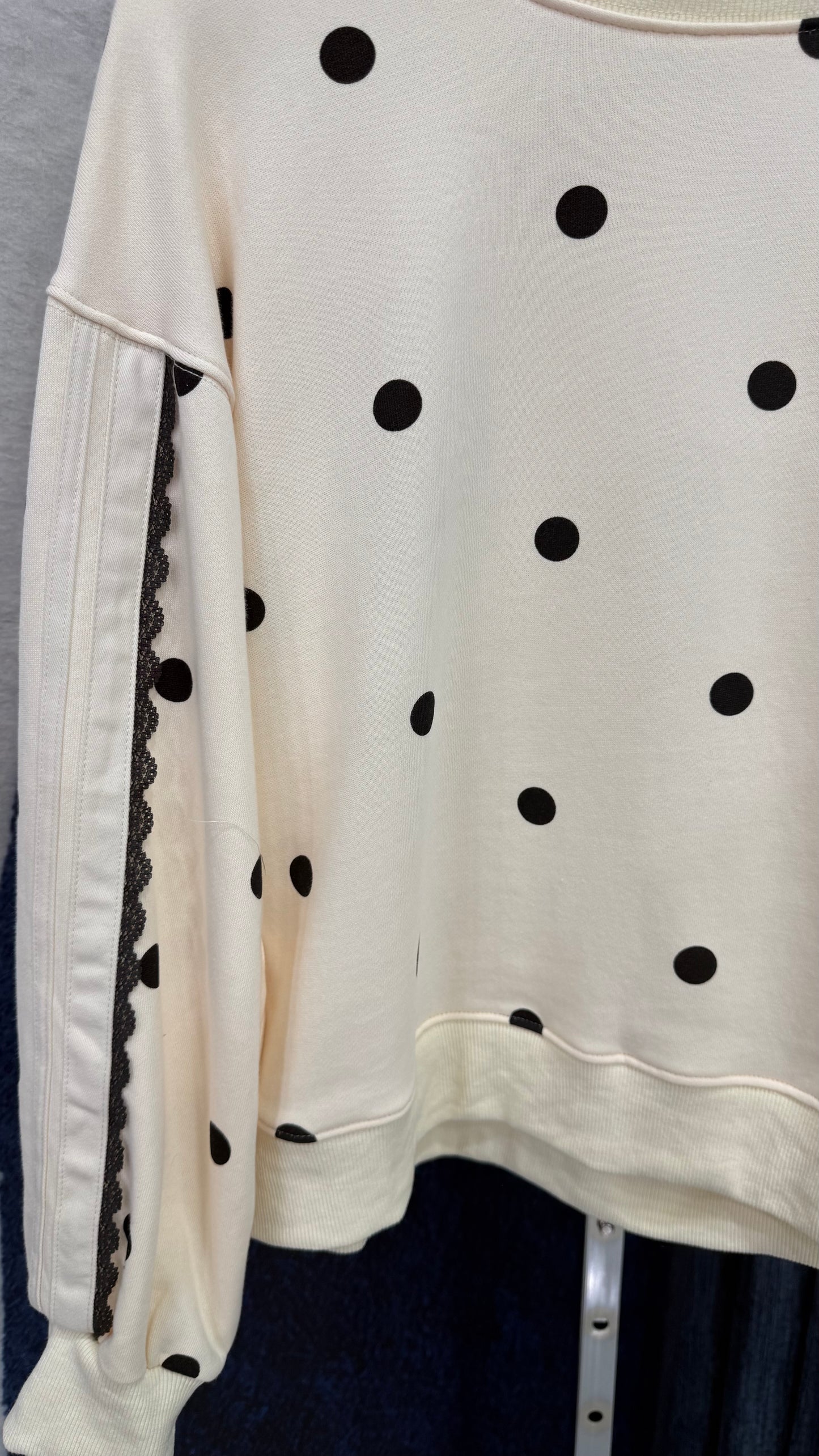 Polka Dot Sweater & Pant Set Cream / Black