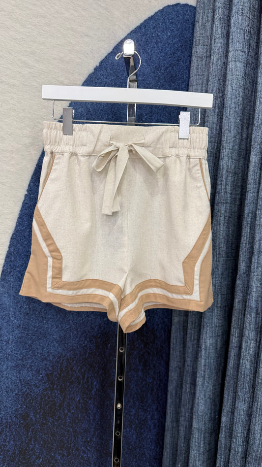 Linen Contrast Short Oatmeal