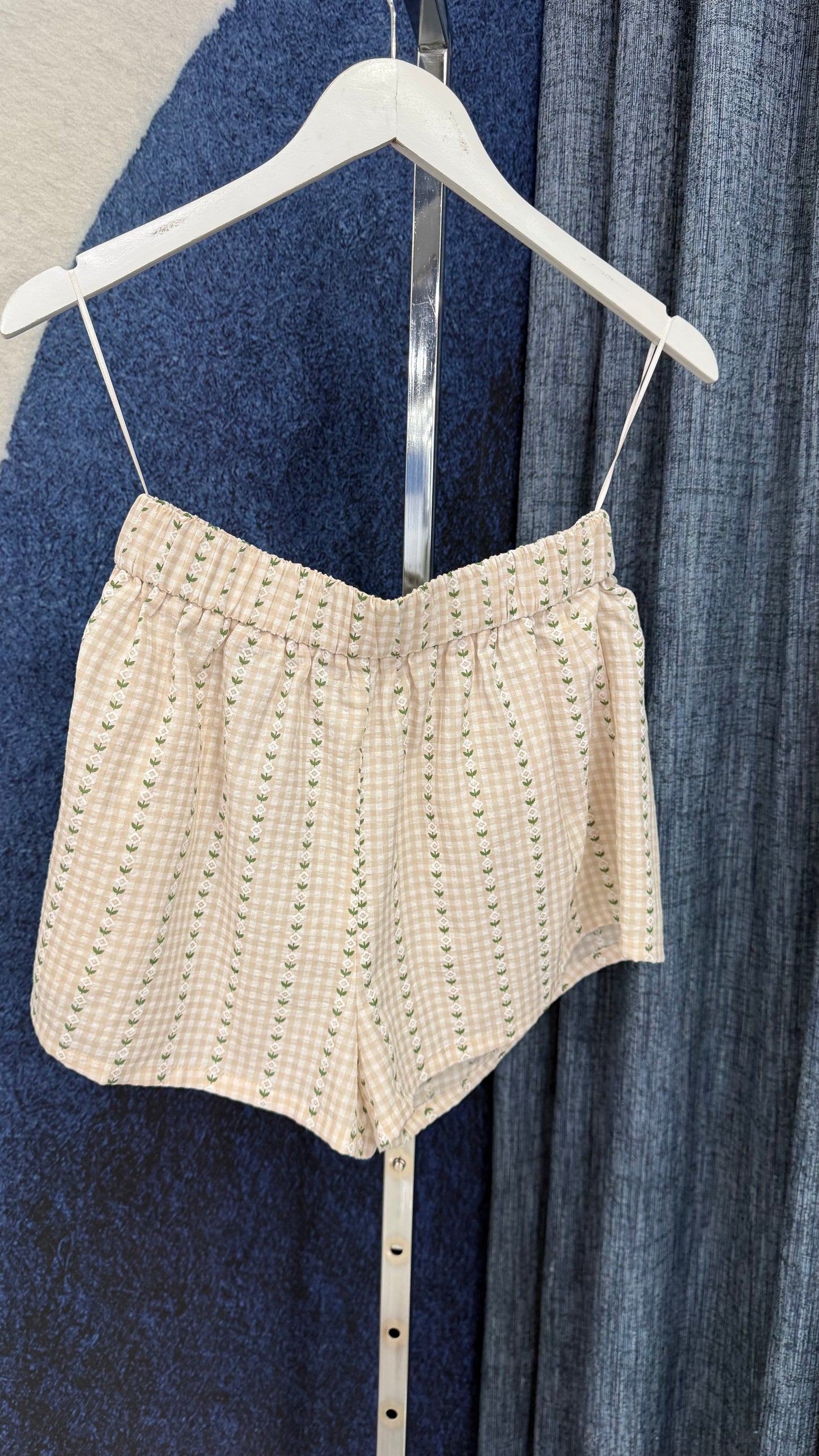 Gingham Print Top & Short Set