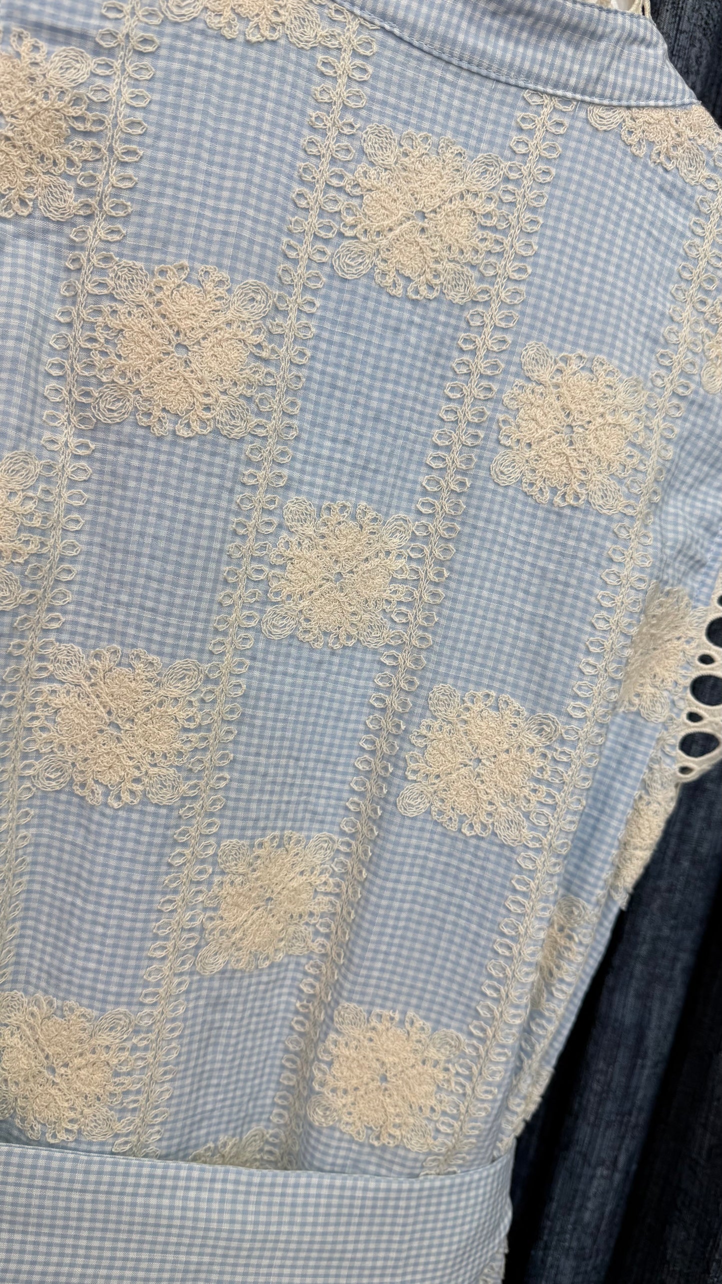 Embroidery Dress Blue / Ivory