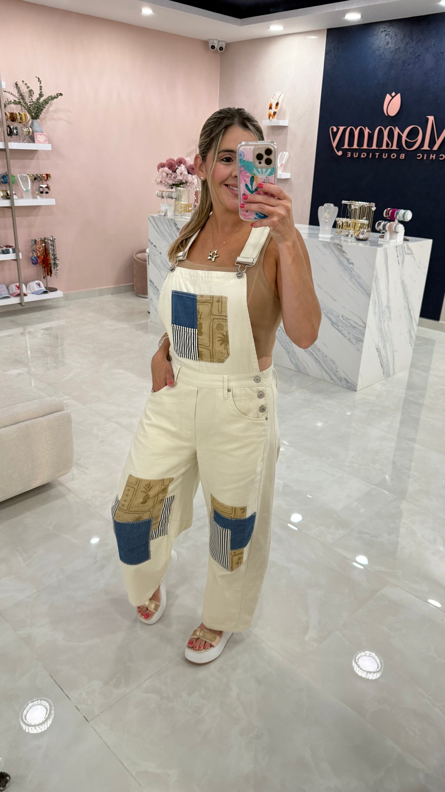 Patch Denim Overall