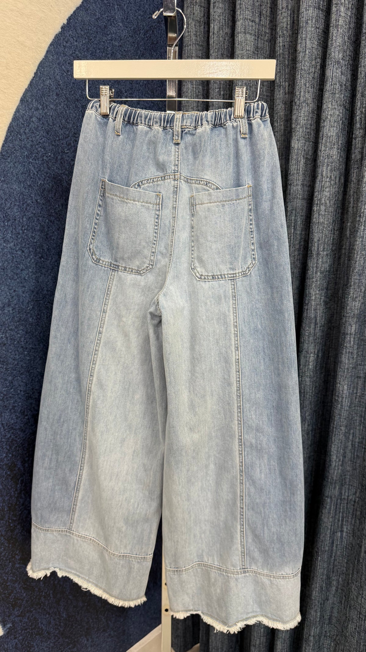 Washed Denim Top & High Waist Pant