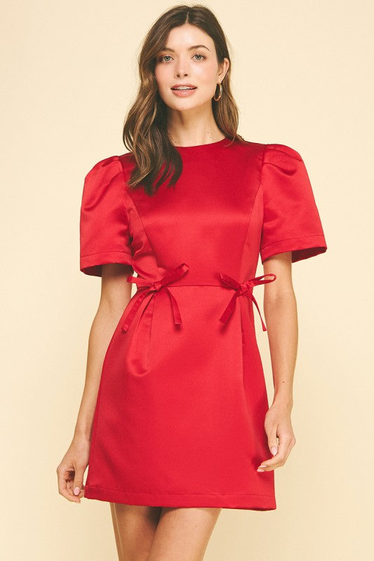 Ribbon Waist Dress Red