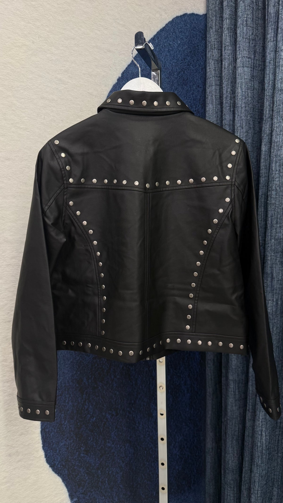 Vegan Leather Studded Jacket Black