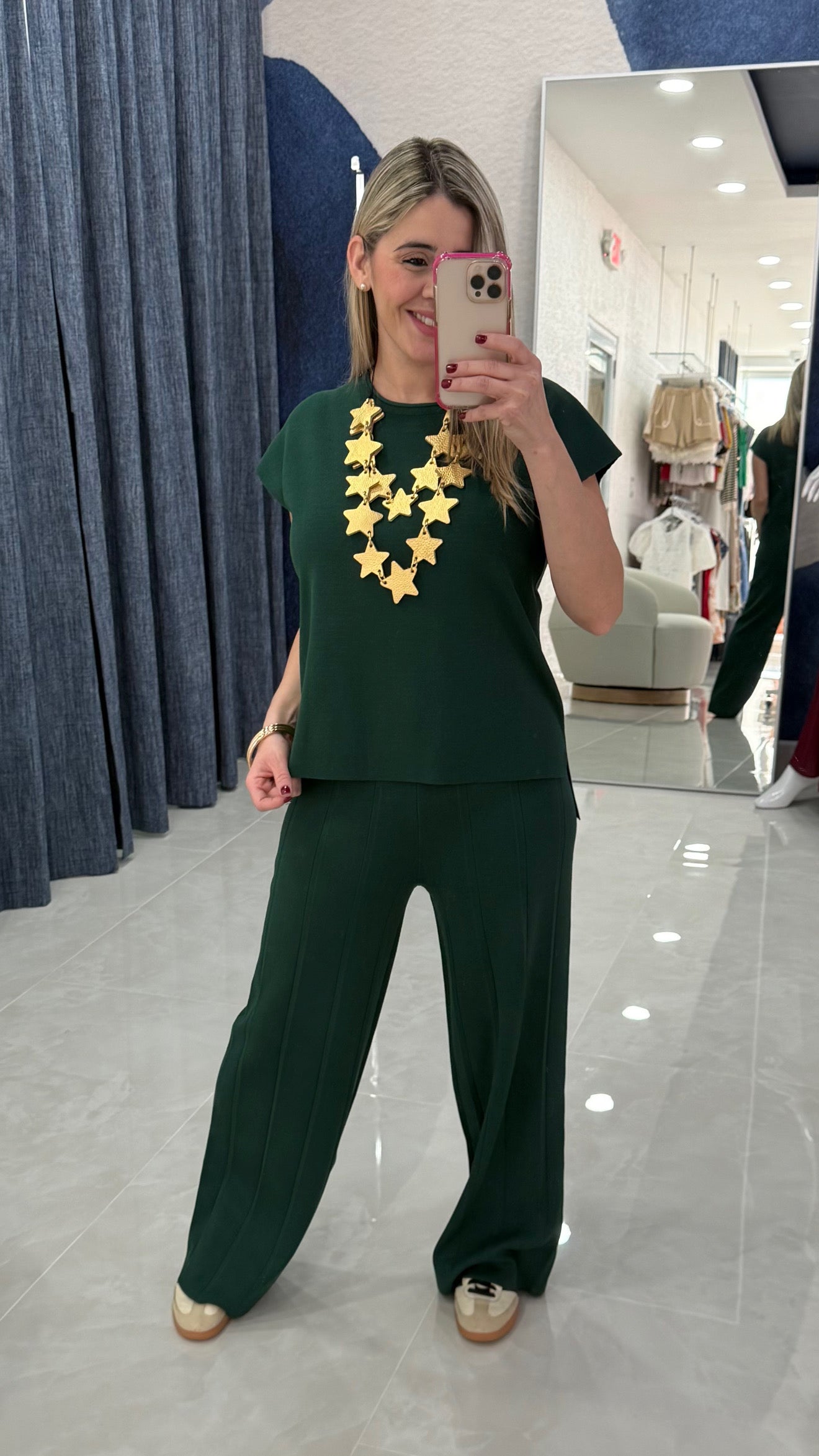 Knit Top & Pant Set H Green