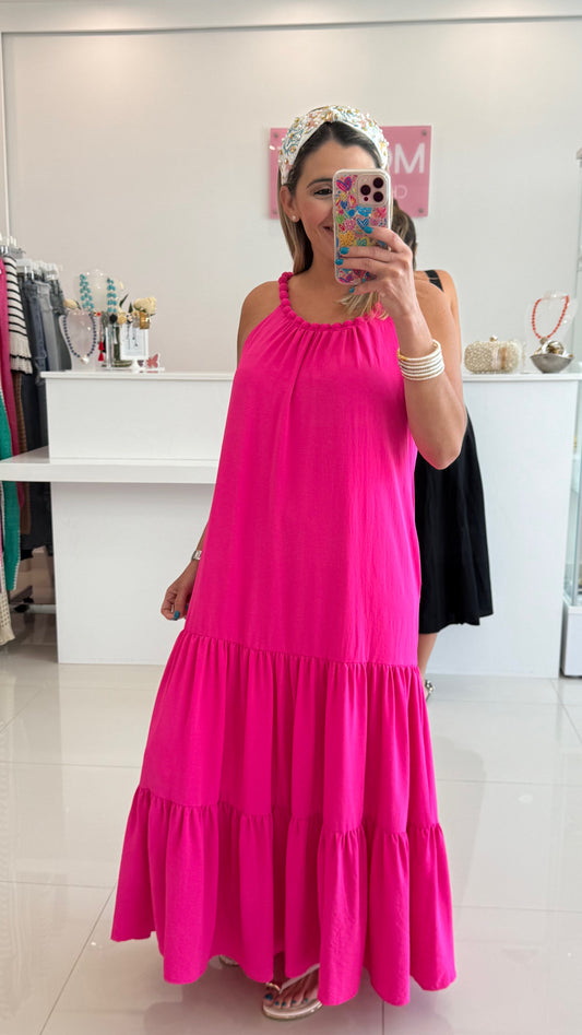 Neon Pink Maxi Dress