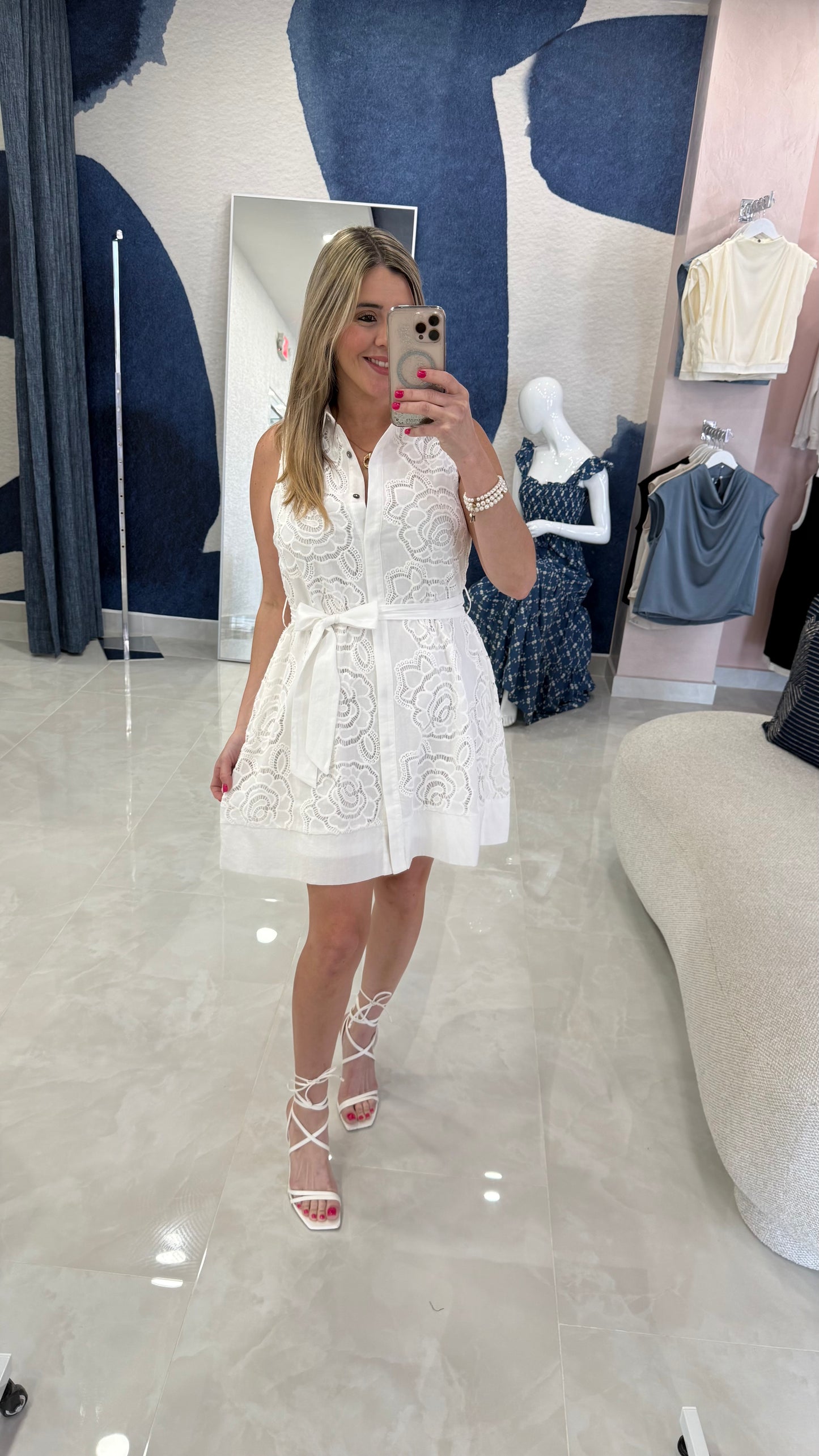 Embroidery Dress White
