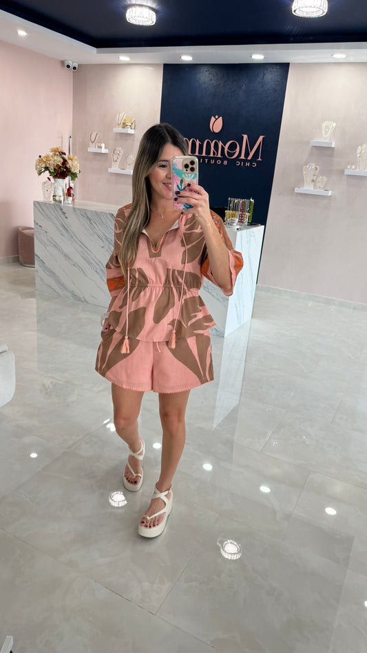 Printed Top & Short Set