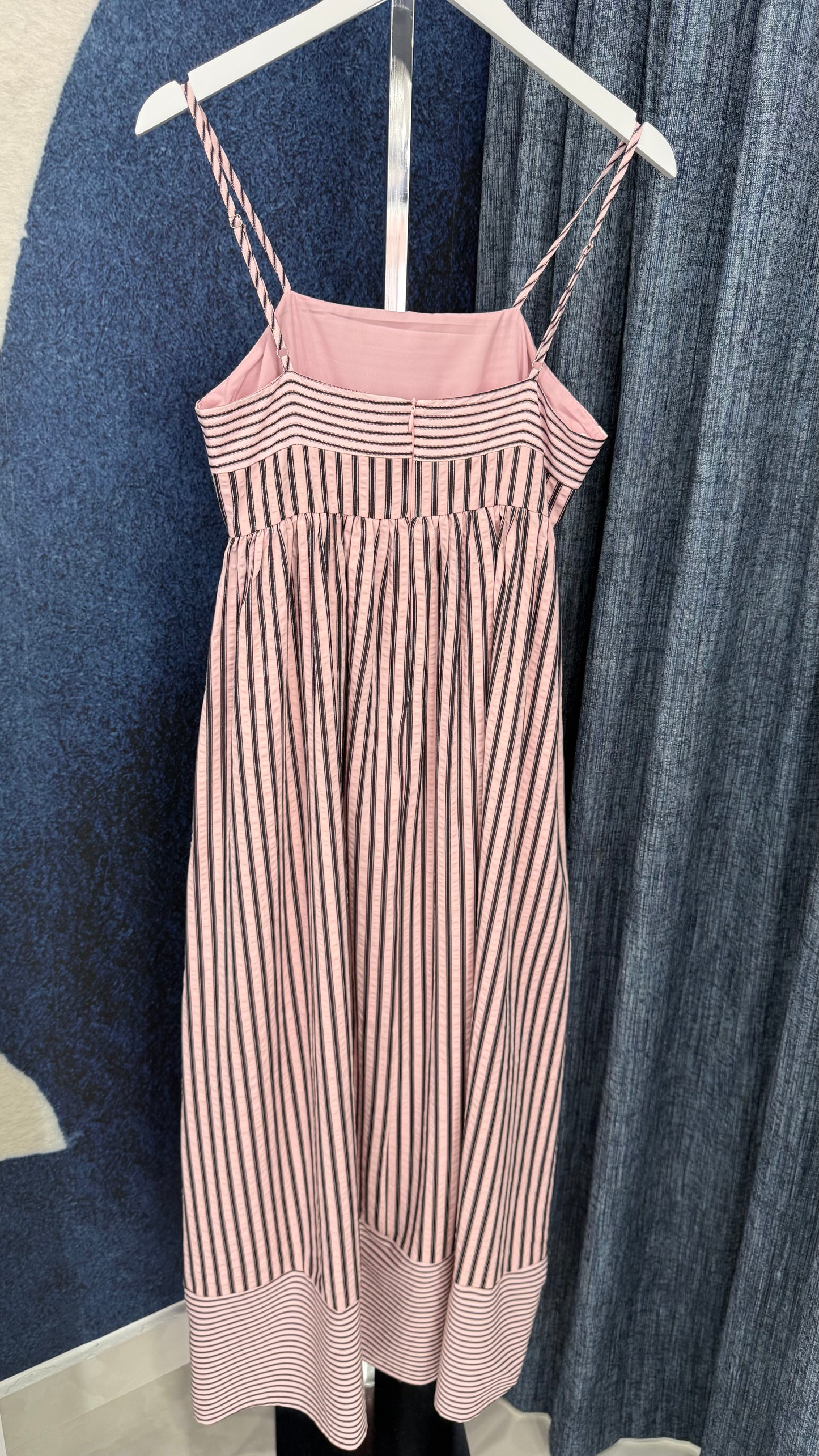 Striped Empire Waist Maxi Dress Pink