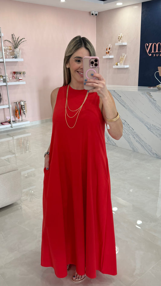 Sleeveless Maxi Dress Tangerine