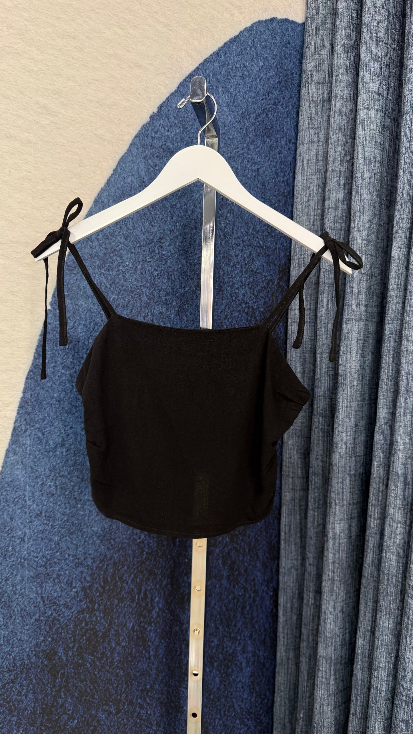 Linen Crop Top Black
