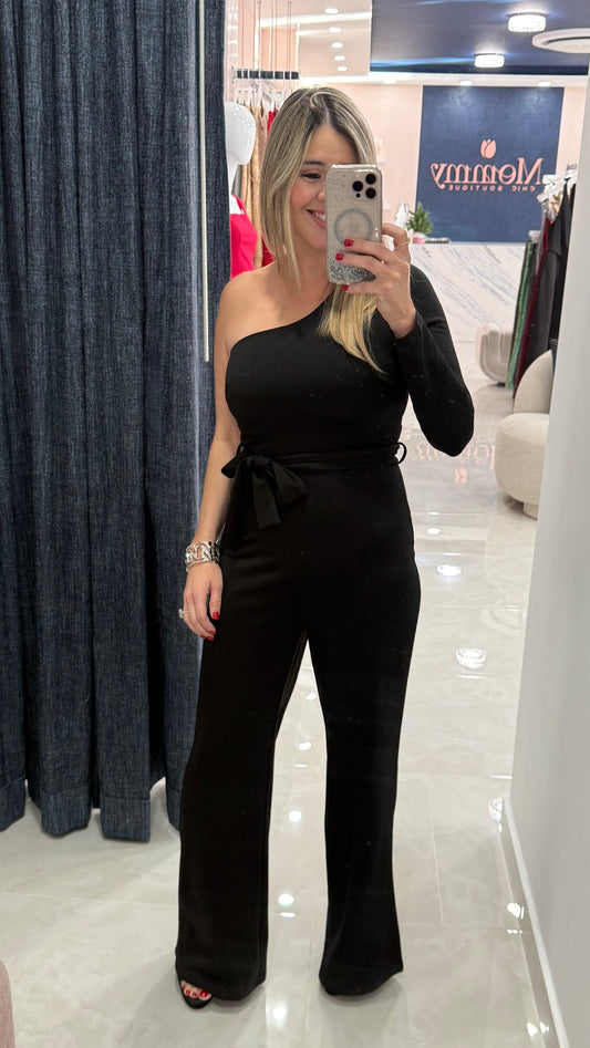 One Shoulder Jumpsuit Black