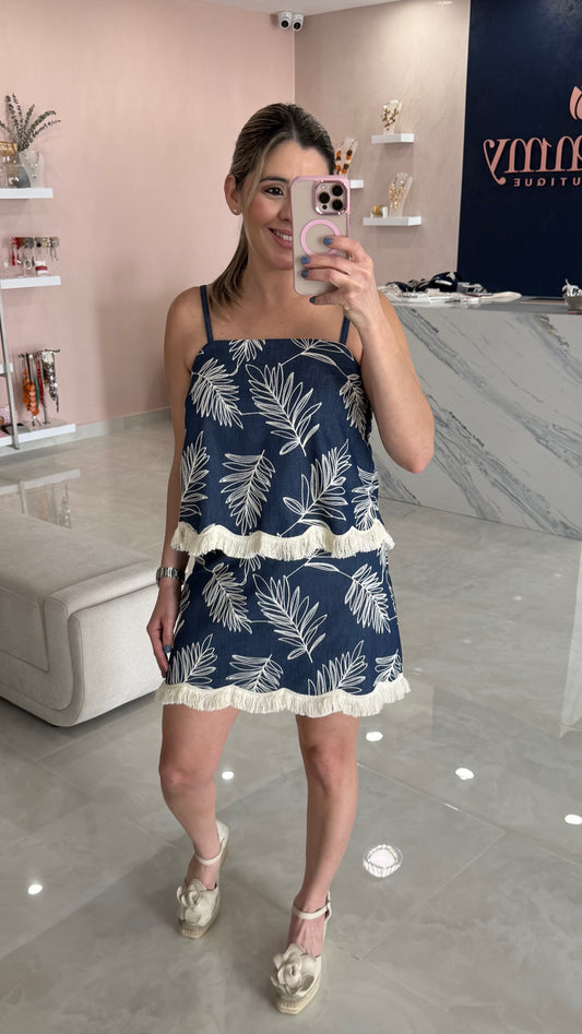 Embroidery Top & Skort Set