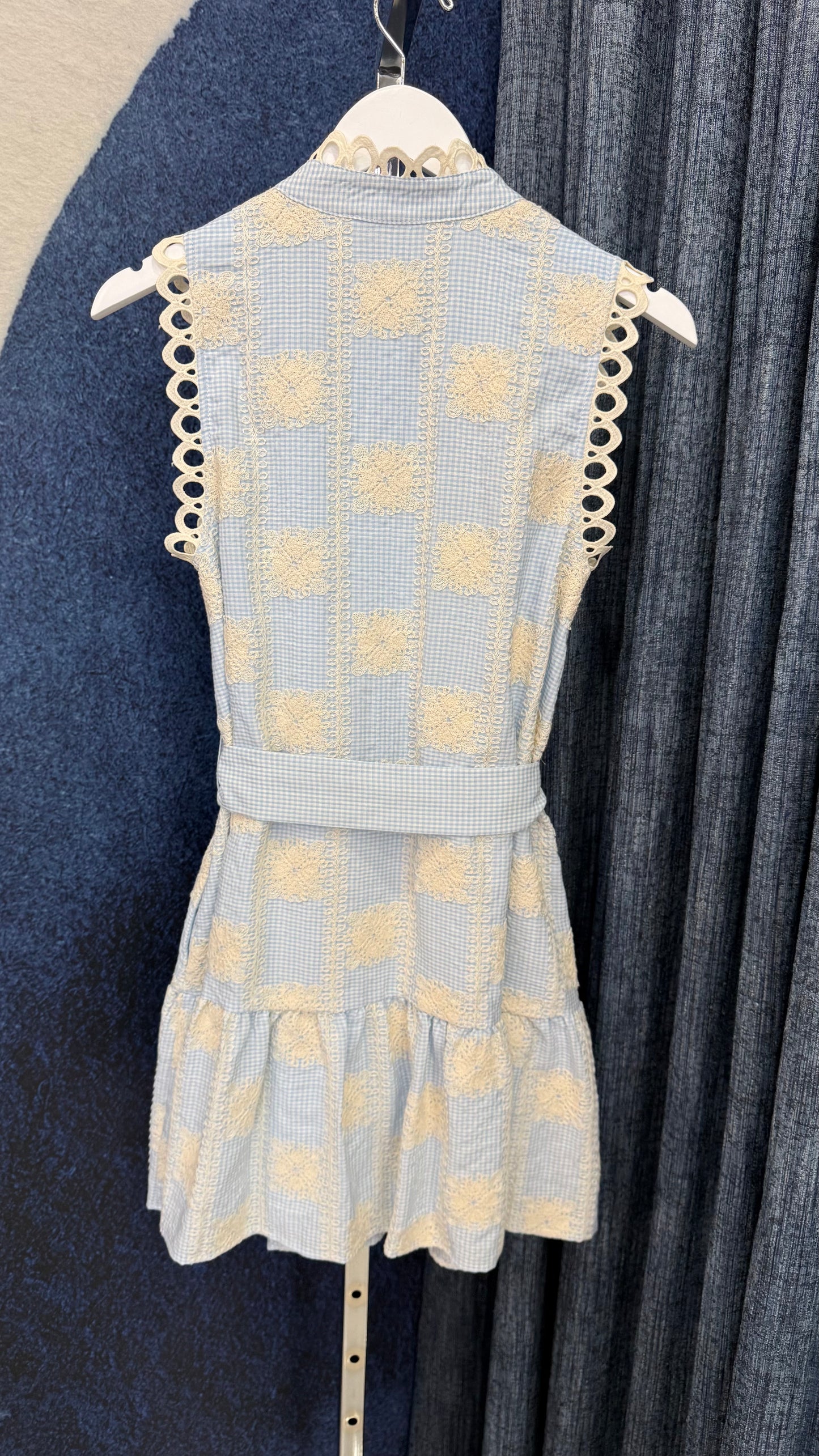 Embroidery Dress Blue / Ivory