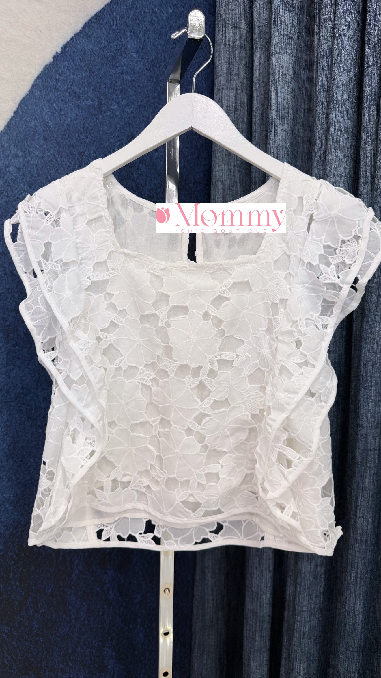 Embroidered Top White