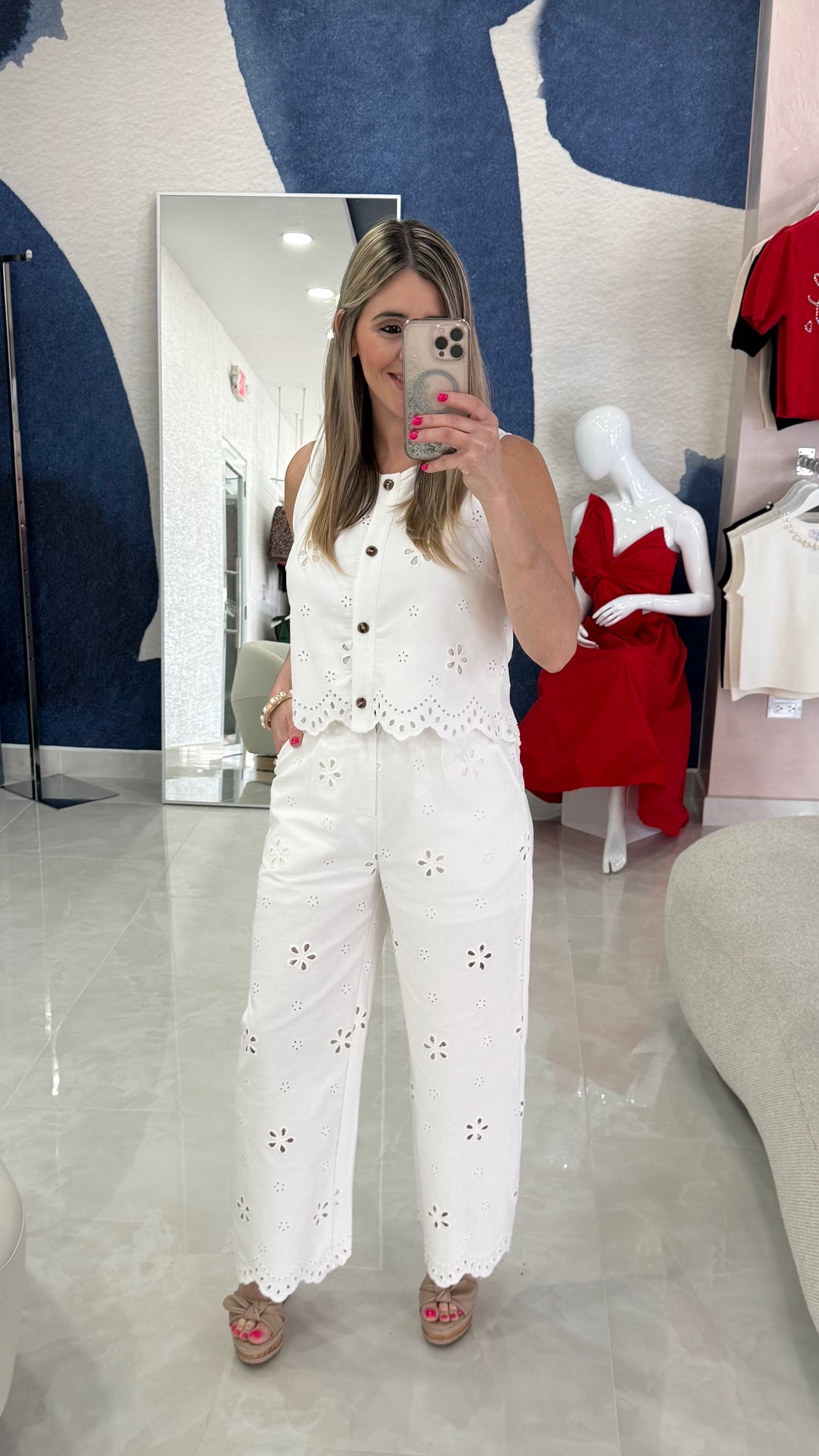 Cotton Embroidery Top & Pant Set