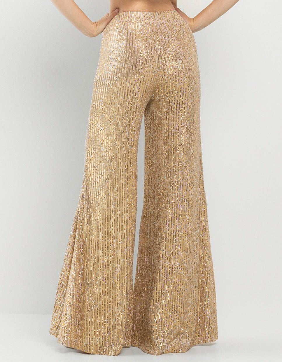 Golden Bottom Sequins Bell Bottoms Pant Gold Multi – Mommy Chic Boutique