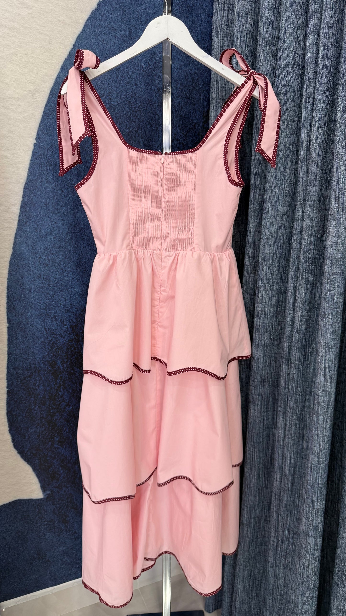 Contrast Midi Dress Pink