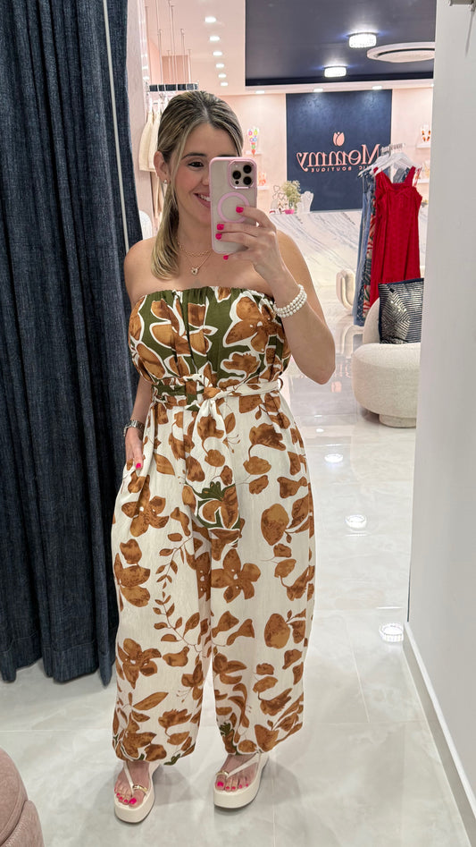 Strapless Printed Jumpsuit