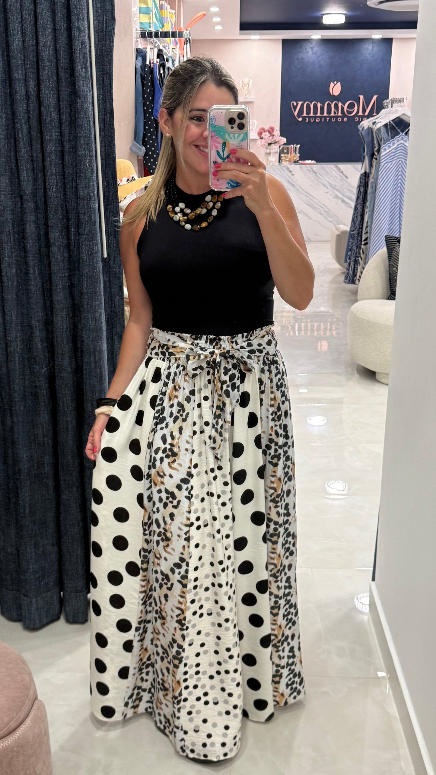 Animal Print & Polka Dots Skirt