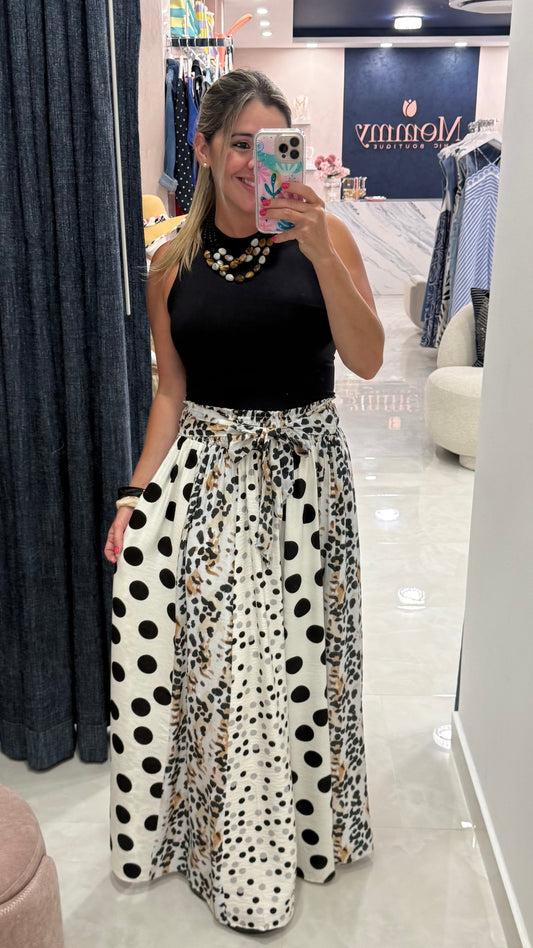 Animal Print & Polka Dots Skirt