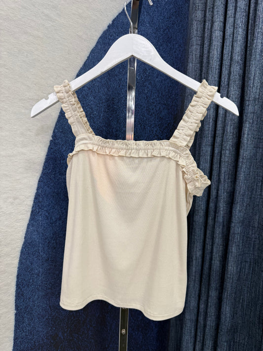 Ruffle Top Tank Taupe