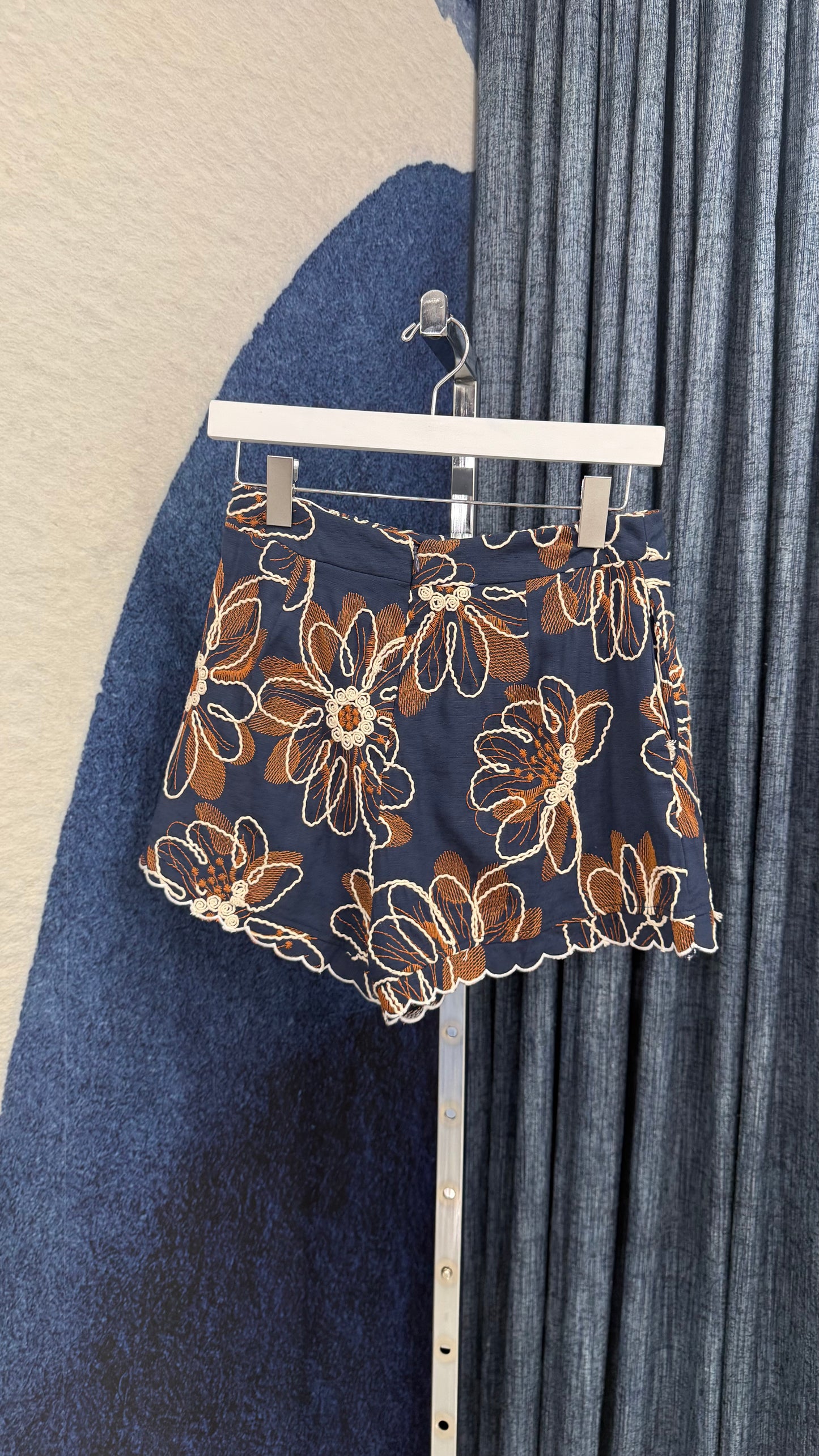 Embroidery Top & Short Set Navy