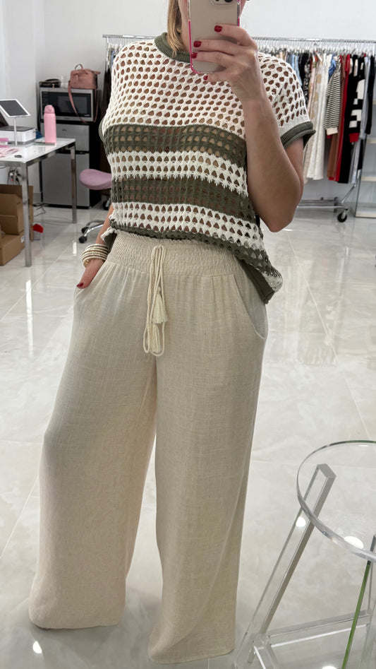 Sweater Oversize Olive & Oatmeal