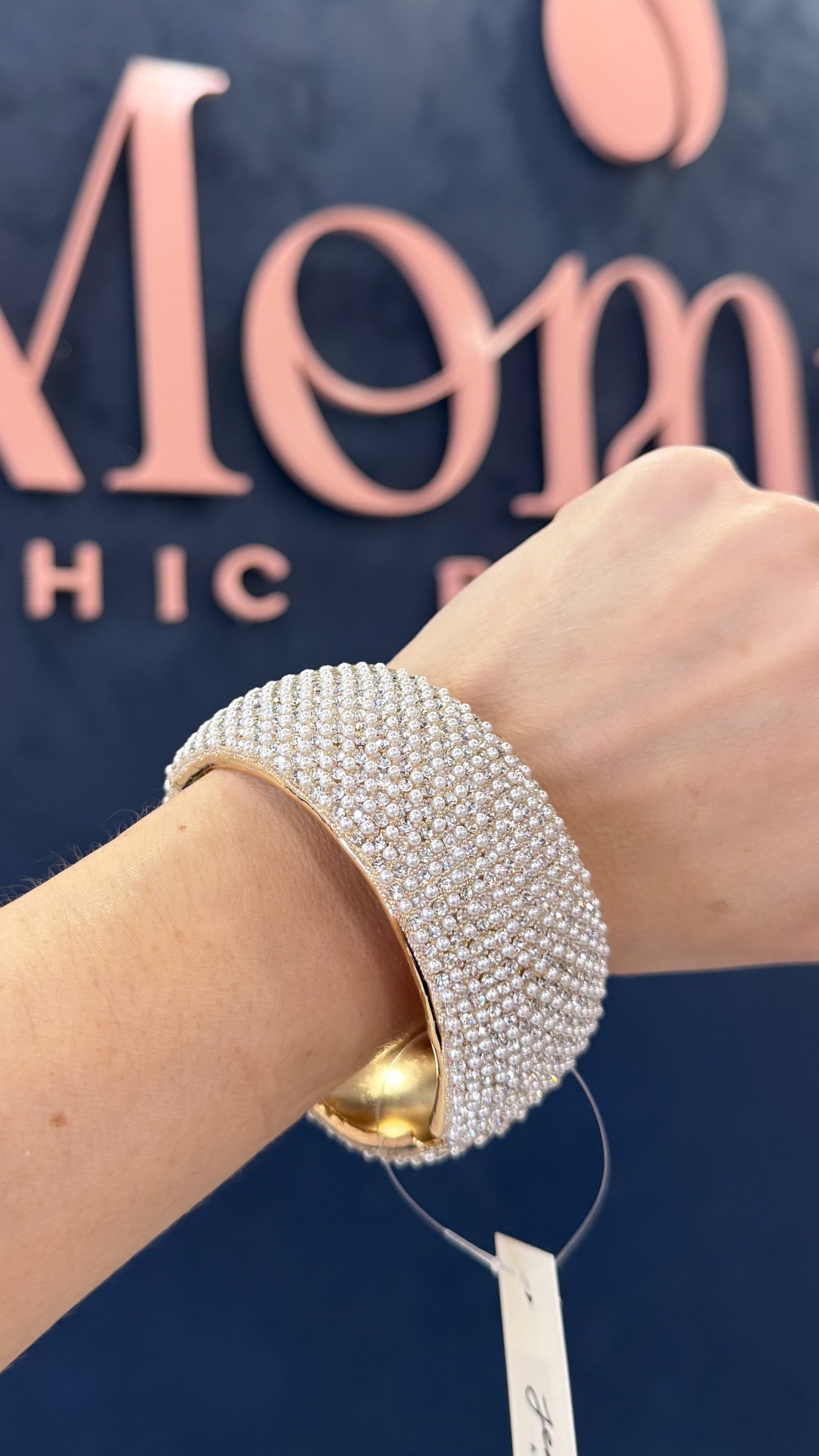 Pearl & Rhinestone Bangle