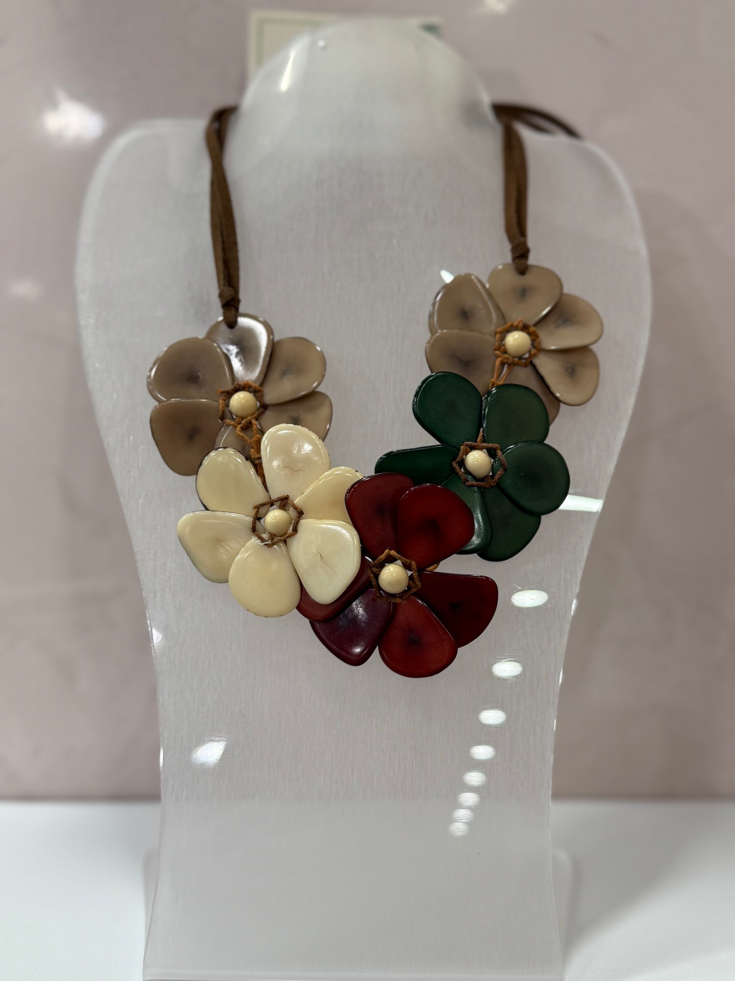 Handmade Necklace Flower Multi