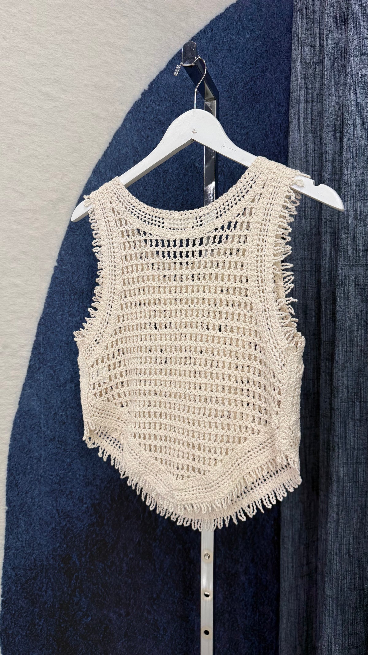 Crochet Knit Top Natural