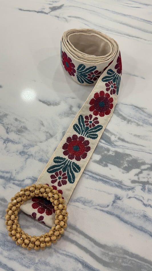 Embroidery Floral Belt