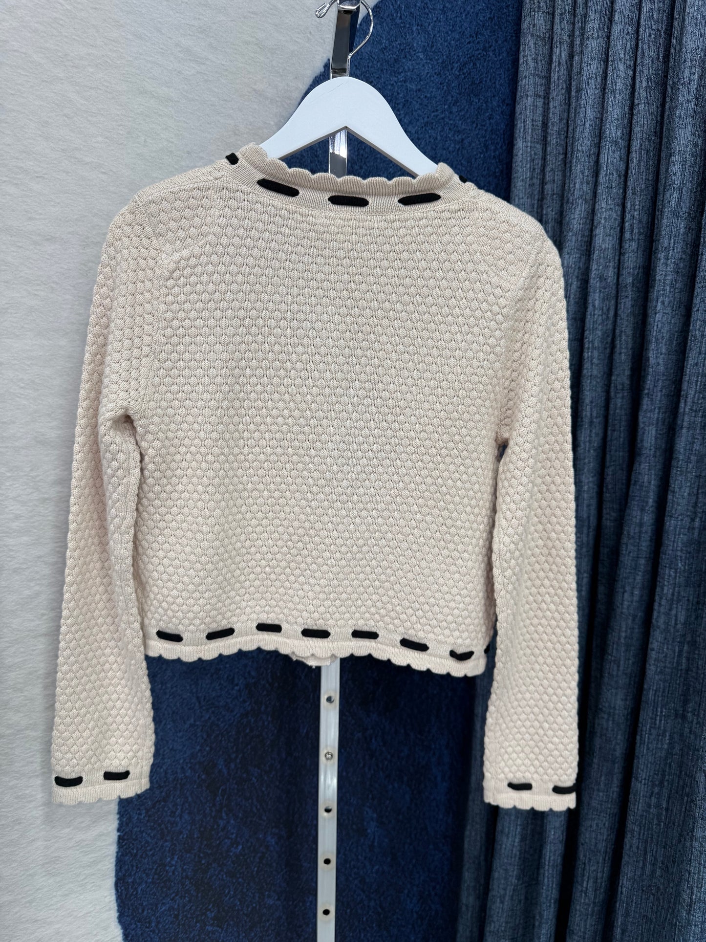 Knit Cardigan Taupe & Black