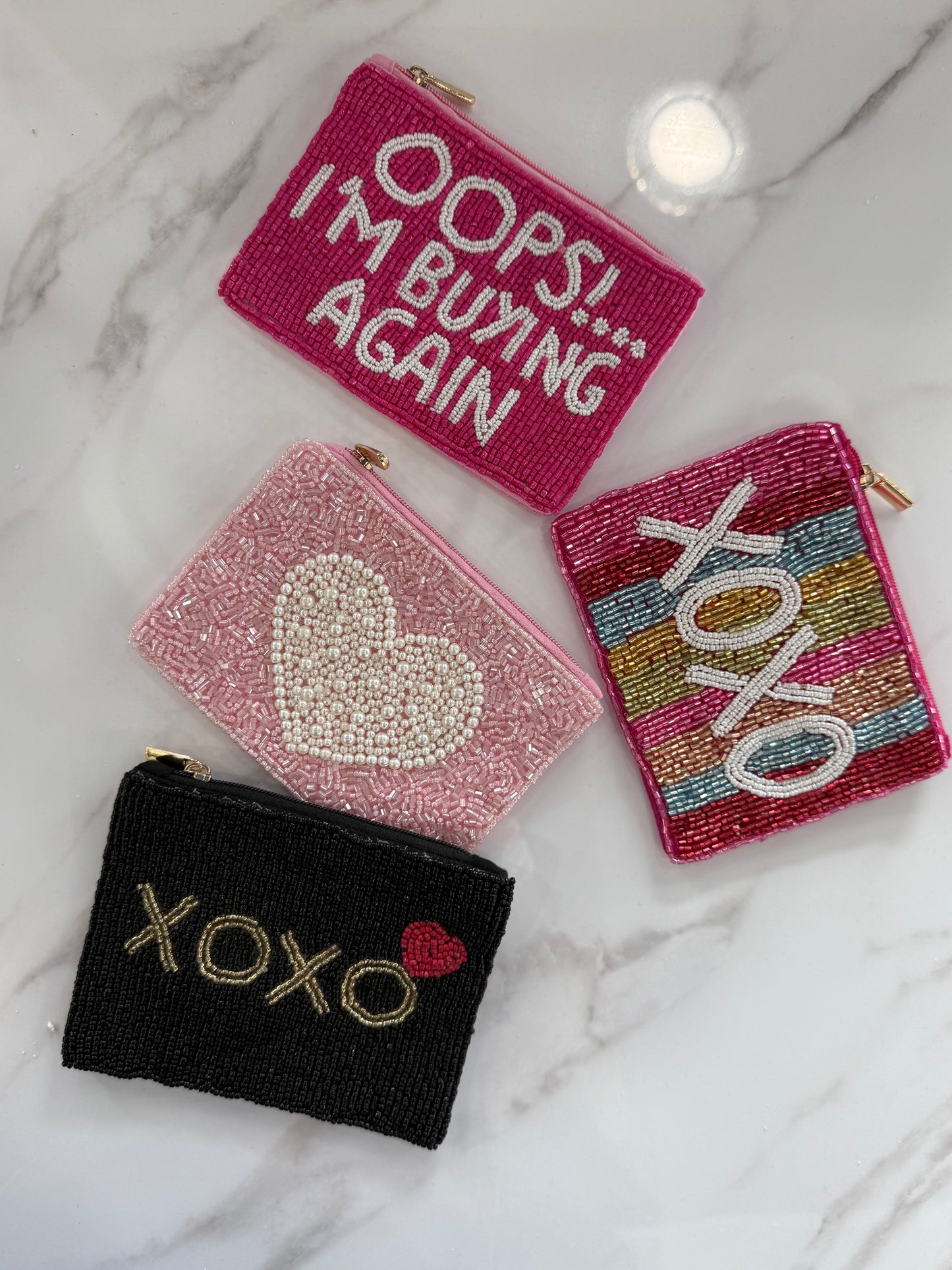 Beaded Coin Bag XOXO Multi