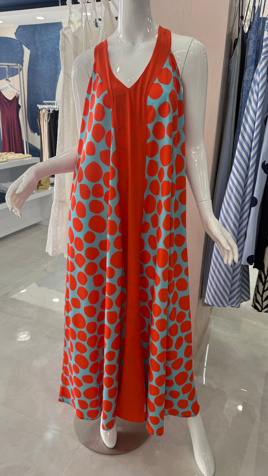 Colombia Polka Dots Maxi Dress Orange