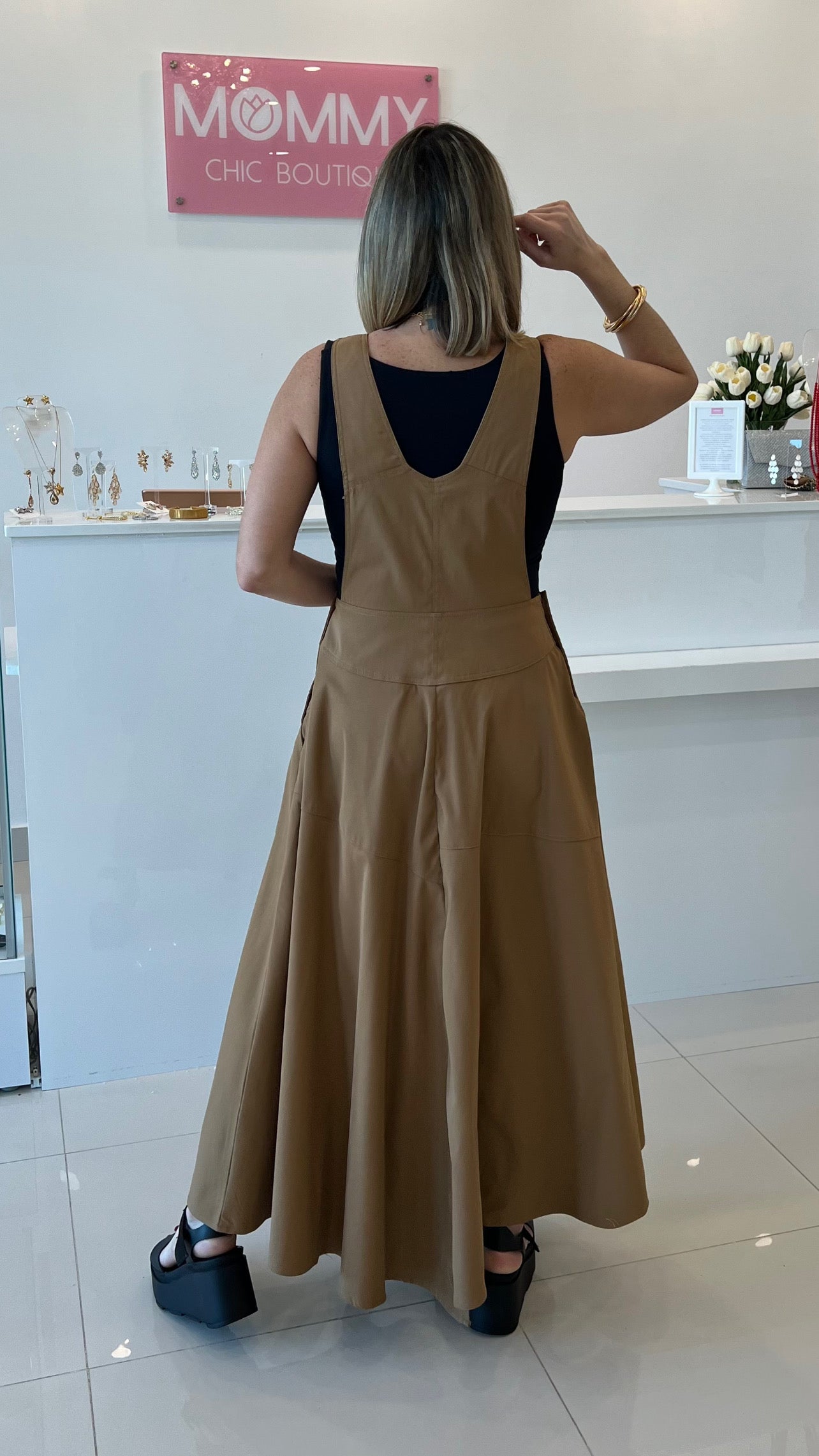 Overall Dress Camel