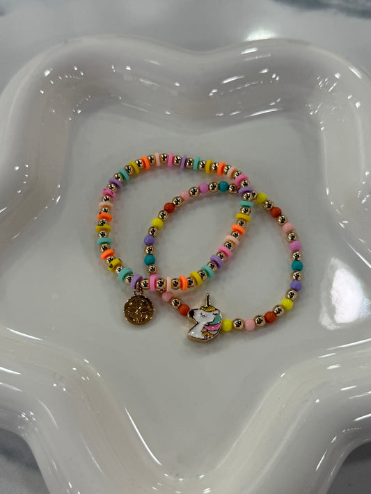 Girls Set Beaded Bracelet Unicorn