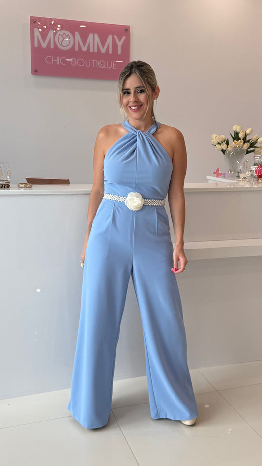 Halter Jumpsuit Blue