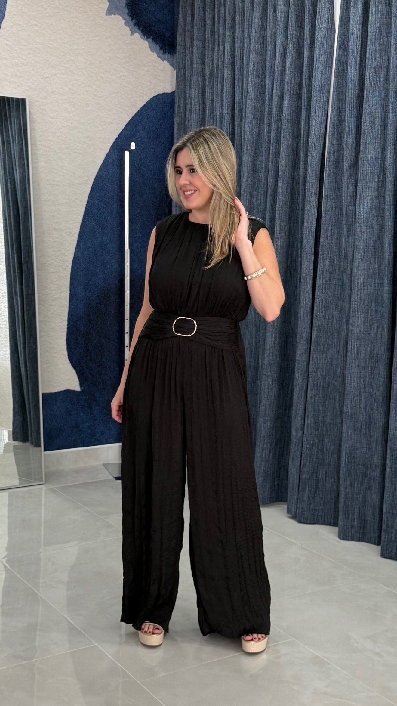 Pleated Jumpsuit BLk