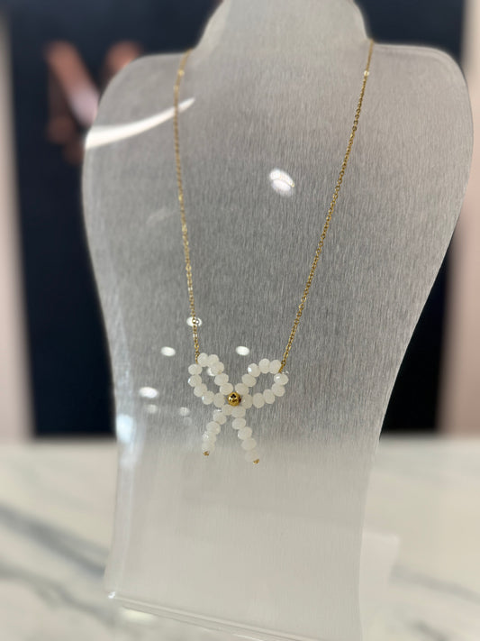 Beaded Bow Necklace
