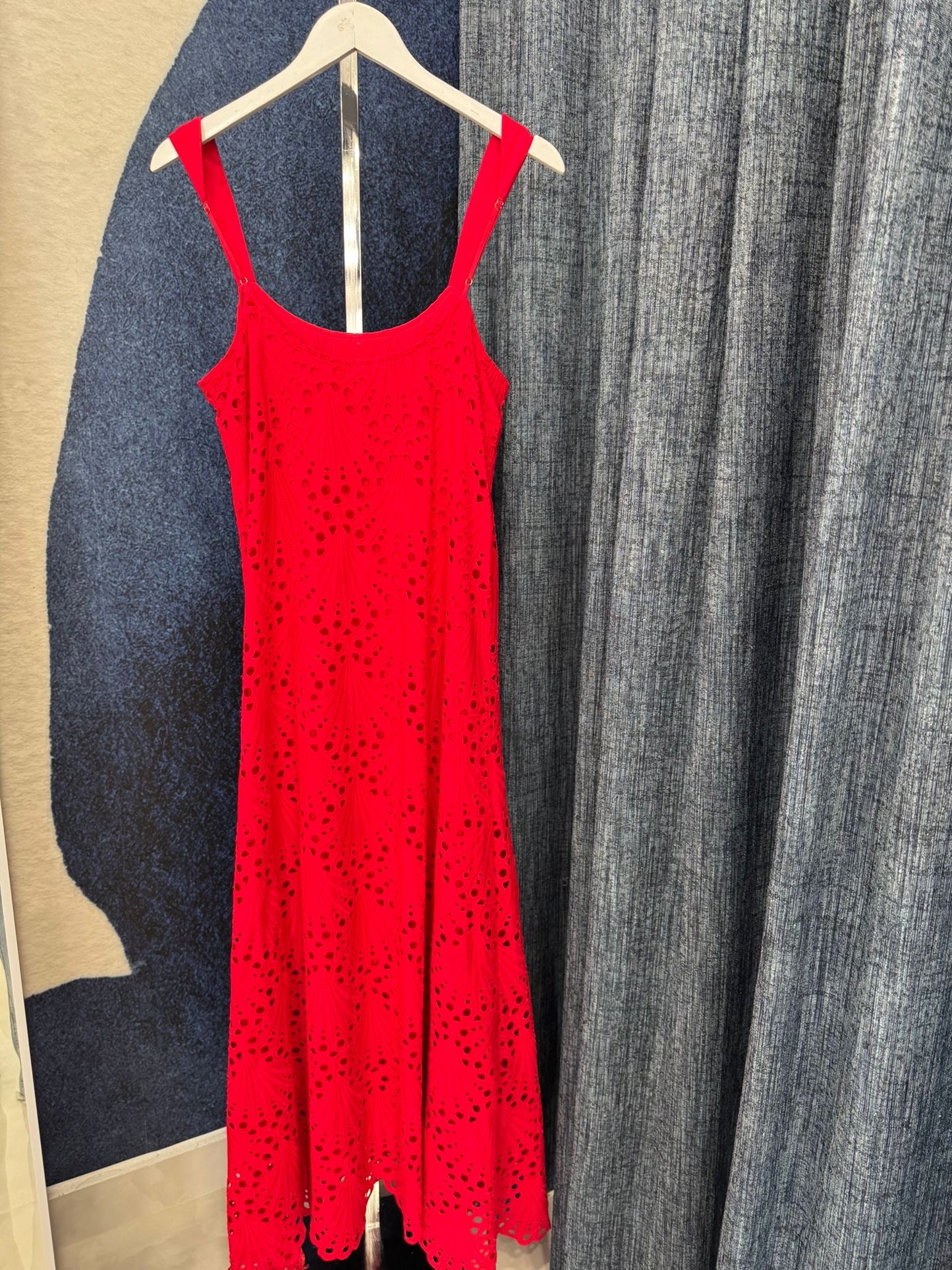 Embroidery Maxi Dress Red