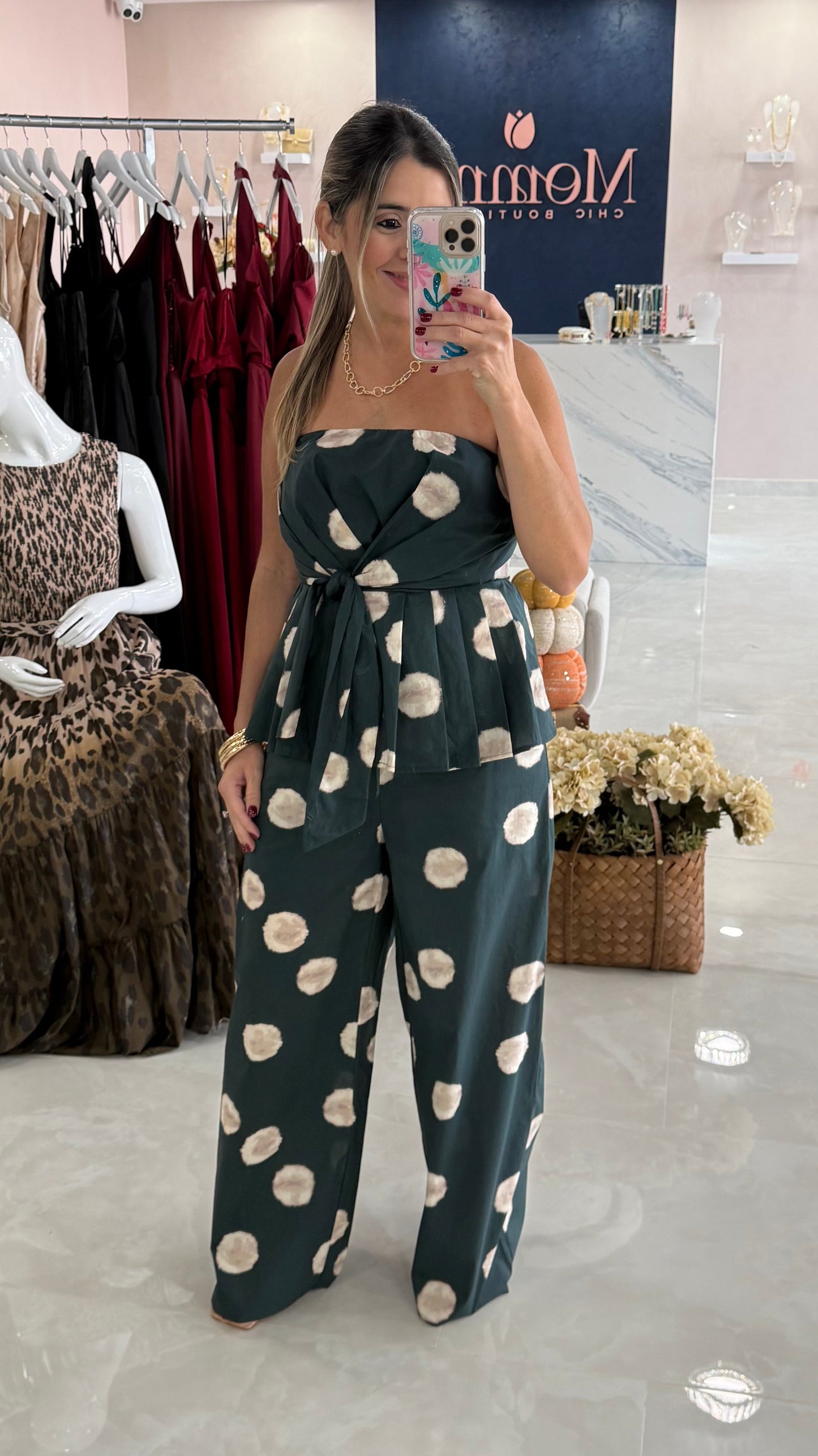 Cotton Strapless Top Green