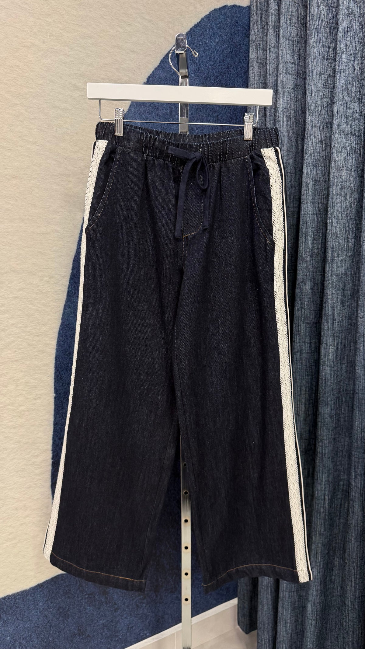 Wide leg Denim With Side Lace