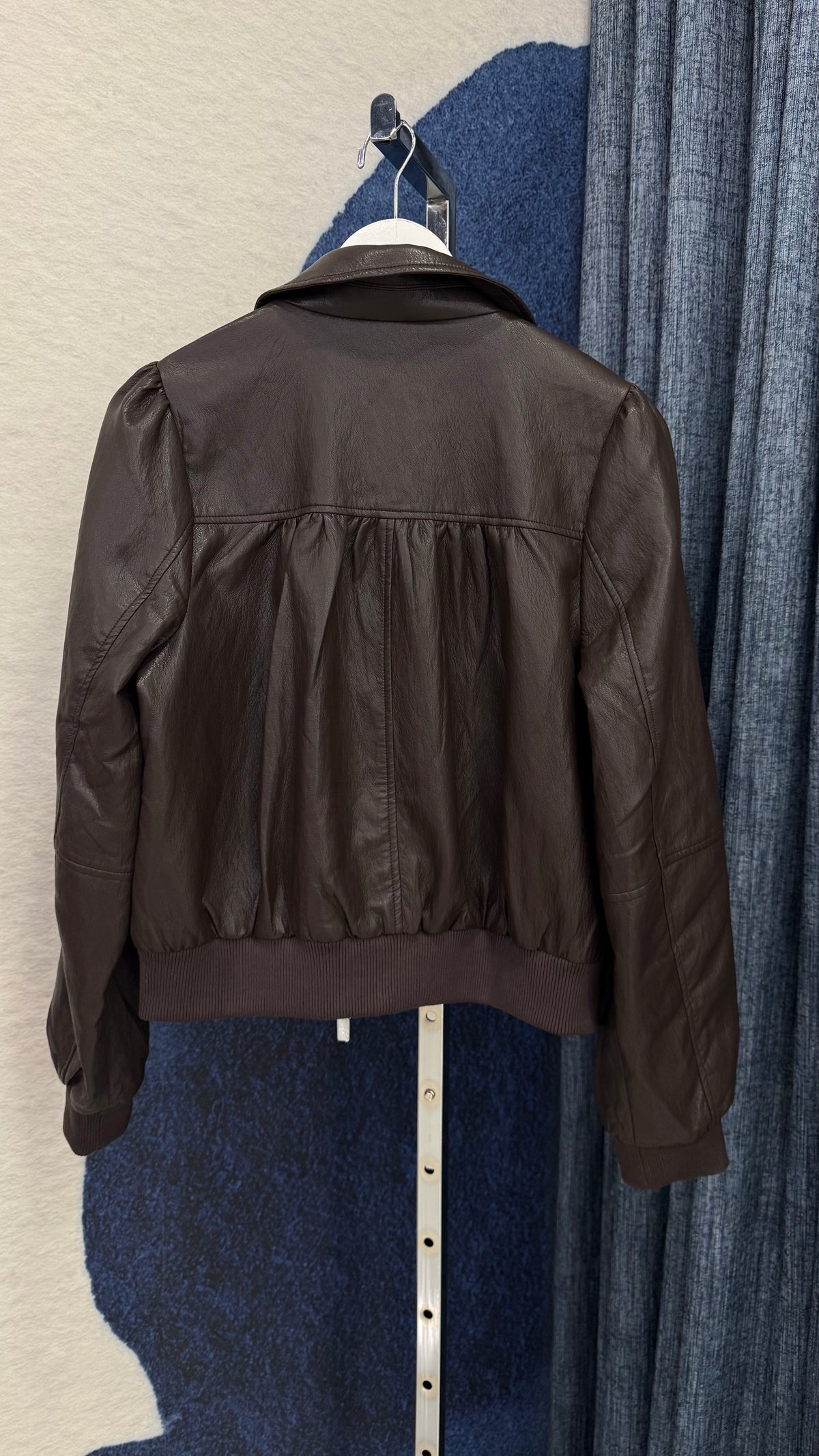 Vegan Leather Bomber Jacket Chocolate