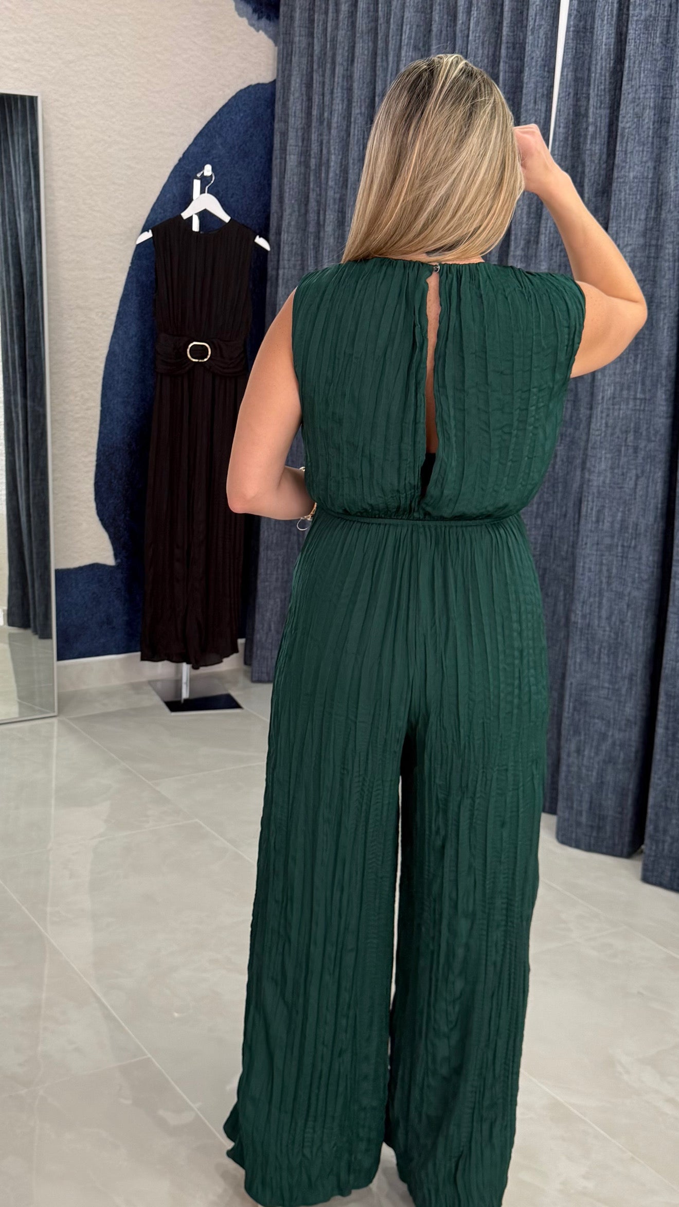 Pleated Jumpsuit H Green