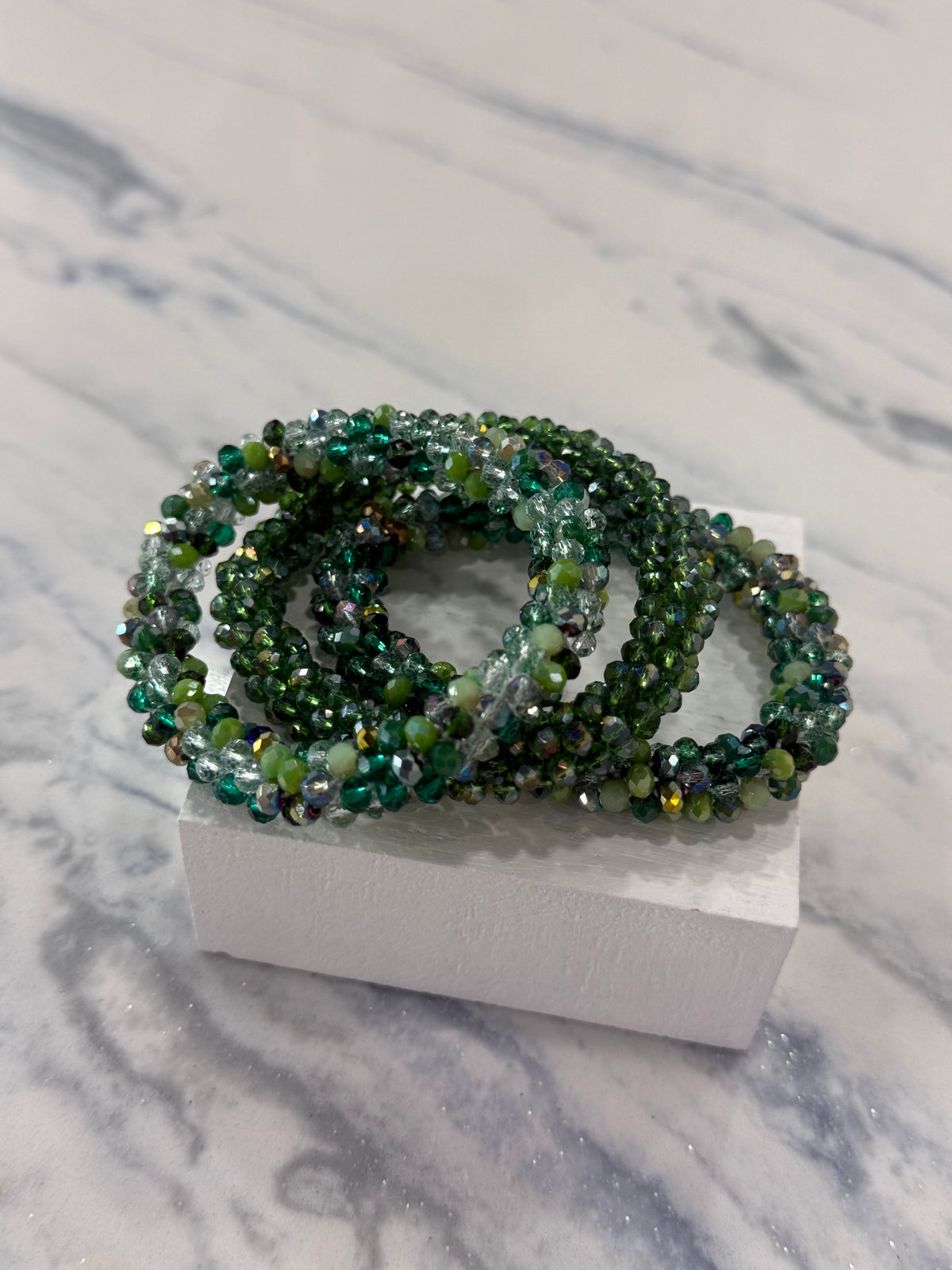 Beaded Bracelet Bundle Green