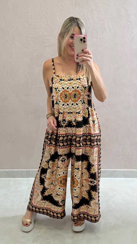 Printed Sleeveless Jumpsuit