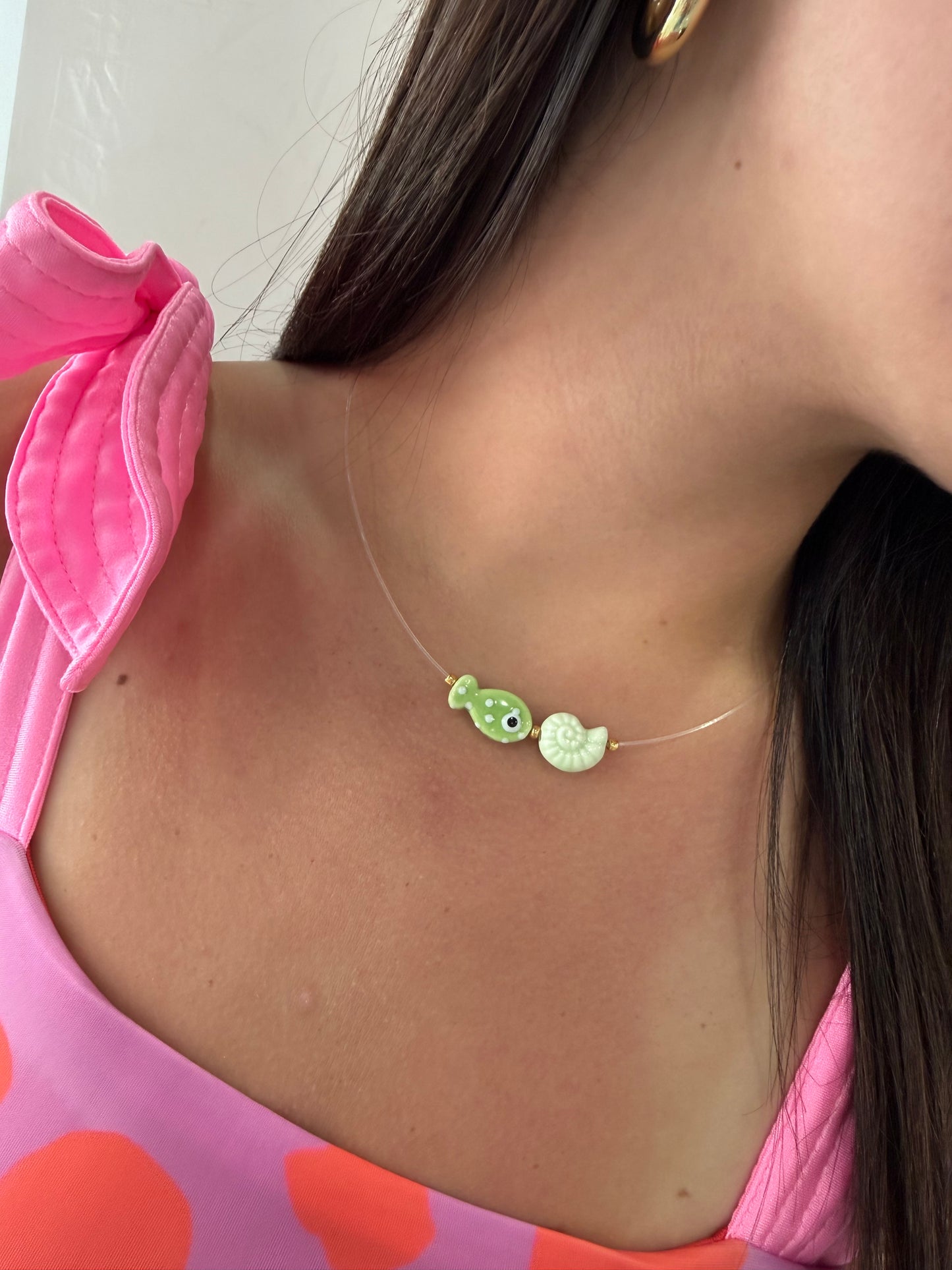 Illusion Necklace Ceramic Fish