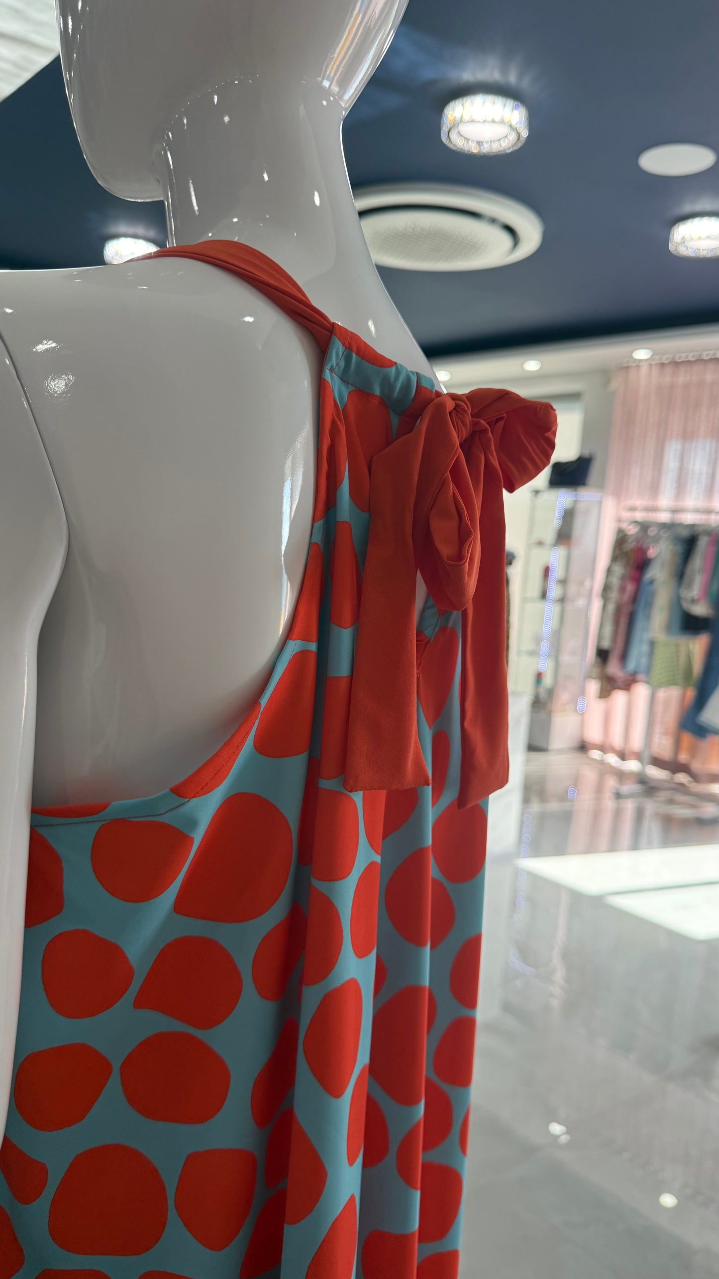 Colombia Polka Dots Maxi Dress Orange
